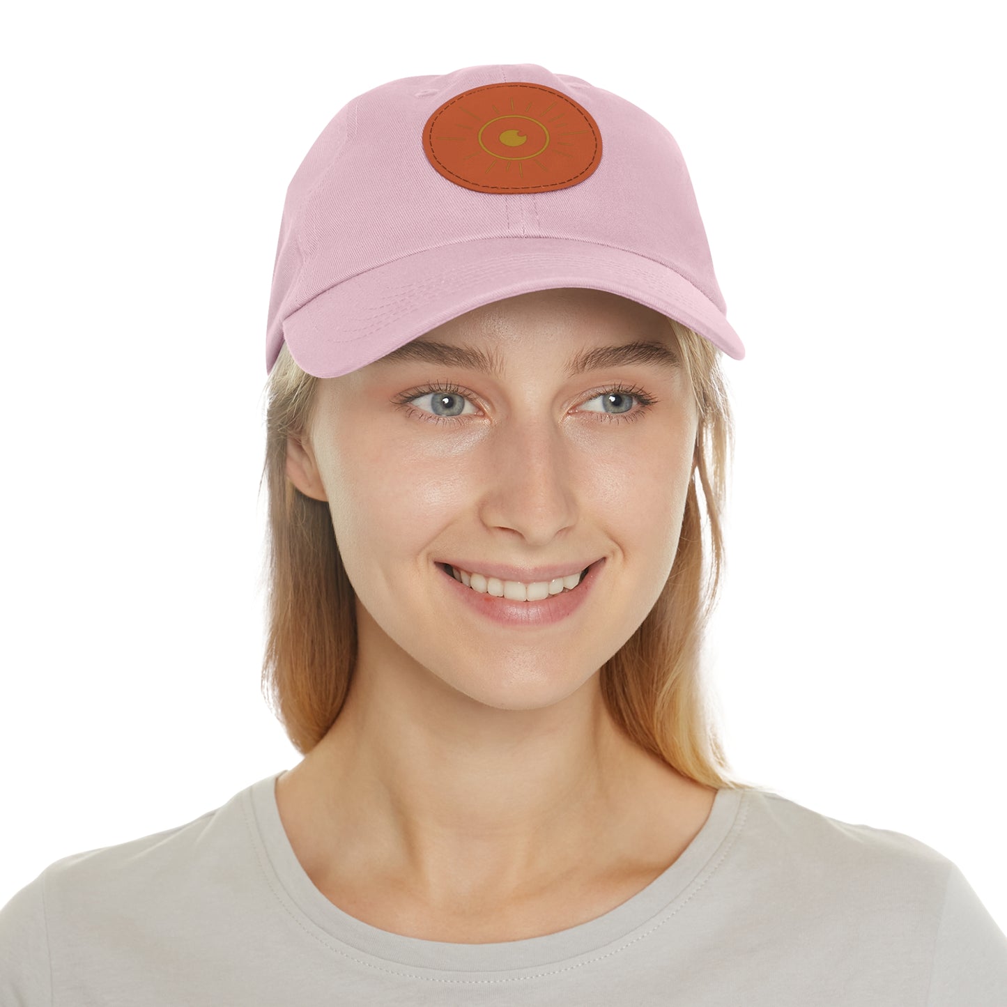 A Dad Hat with A Leather Patch